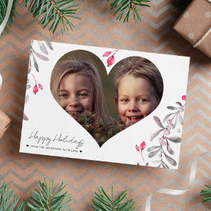 Minimalist Happy Holidays photo Holiday Card