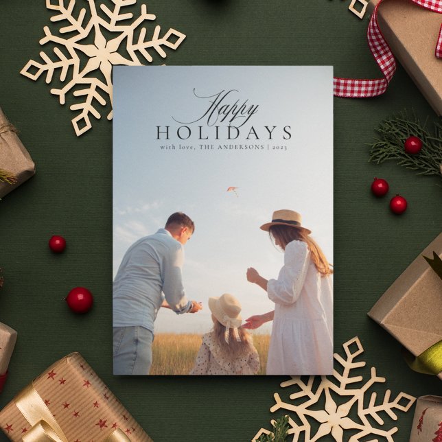 Minimalist Happy Holidays Photo Holiday Card (Creator Uploaded)