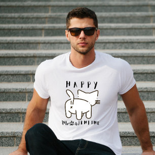 Minimalist Happy Meowentine Cat  T-Shirt