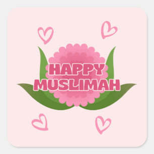 Minimalist Happy Muslimah Sticker