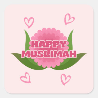 Minimalist Happy Muslimah Sticker