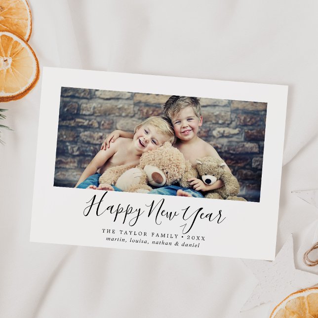 Minimalist Happy New Year Landscape Photo Holiday Card (Creator Uploaded)