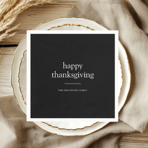 Minimalist Happy Thanksgiving Personalized Napkin