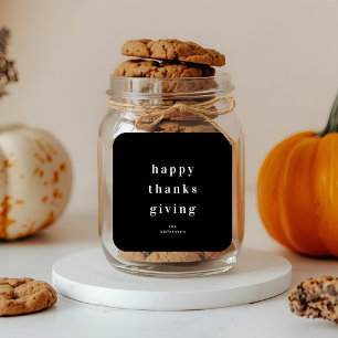 Minimalist Happy Thanksgiving  Square Sticker