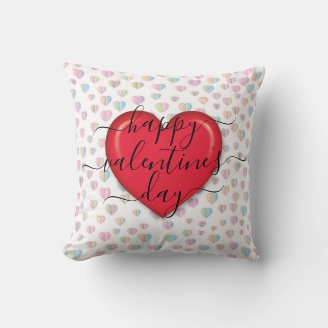 Minimalist Happy Valentine’s Day Cushion (Front)