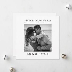 Minimalist Happy Valentine's Day with Photo Holiday Card