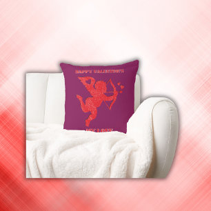 Minimalist Happy Valentine's My Love on wine   Cushion