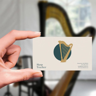 Minimalist Harp Teacher Business Card