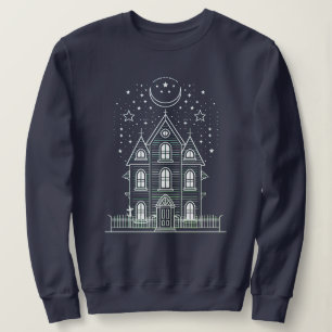 Minimalist Haunted House Halloween Sweatshirt