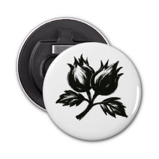 Minimalist Hazelnut – Ink Brush Botanic Design on  Bottle Opener