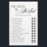 Minimalist He said she said bridal shower game Flyer<br><div class="desc">Enjoy your bridal shower with these simple and cute games. Check out our collection for more bridal shower games in the same style. Please note that these games are not editable.</div>