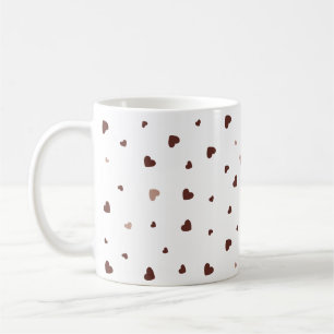 Minimalist Heart Pattern Mug – Cute Aesthetic Coff