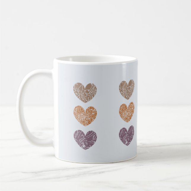 Minimalist Heart Pattern Warmth Soft Elegance Coffee Mug (Left)