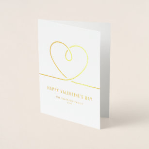 Minimalist Heart Red Happy Valentine's Day Foil Card