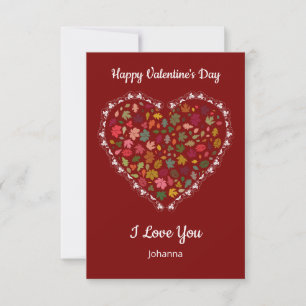 Minimalist Heart Red Valentine's Day Card – Custom