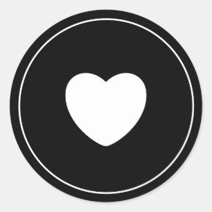 Minimalist Heart Sticker Black