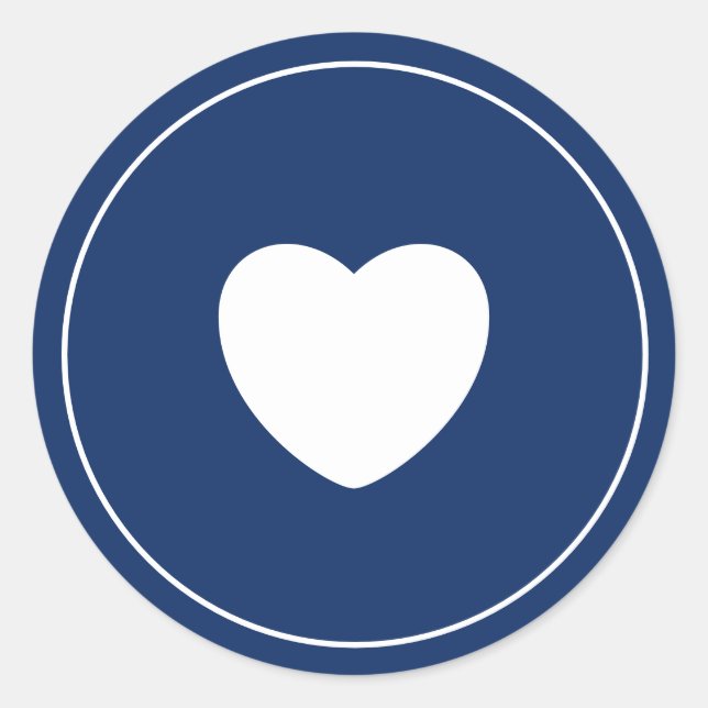 Minimalist Heart Sticker | Blue (Front)