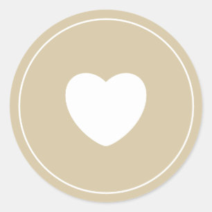 Minimalist Heart Sticker Champagne