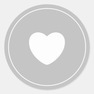 Minimalist Heart Sticker Dove Grey