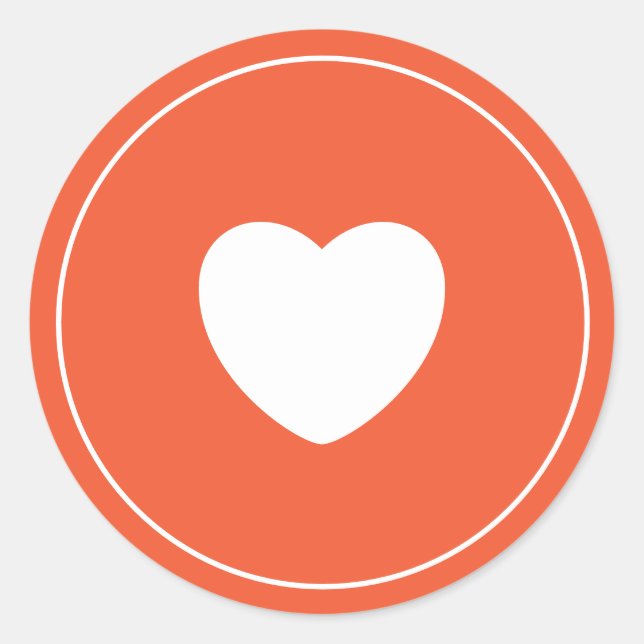 Minimalist Heart Sticker | Peach (Front)
