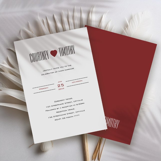 Minimalist Heart Wedding Invitation (Creator Uploaded)