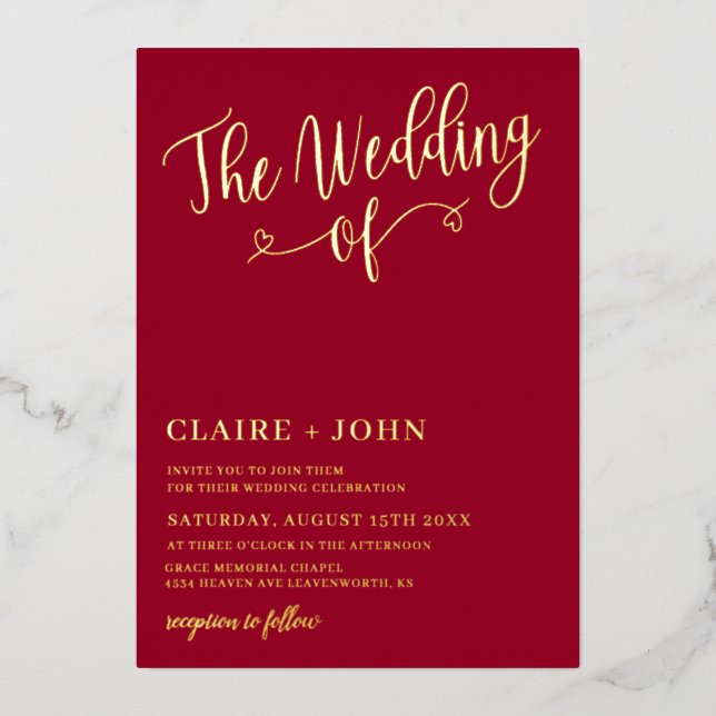 Minimalist Heart Wedding of Invitation (Front)