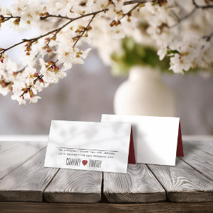 Minimalist Heart Wedding Place Card