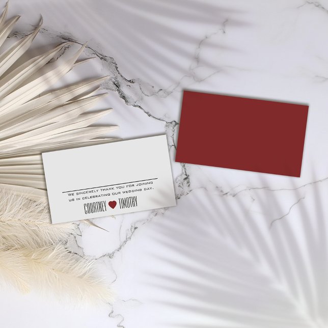 Minimalist Heart Wedding Place Card (Creator Uploaded)