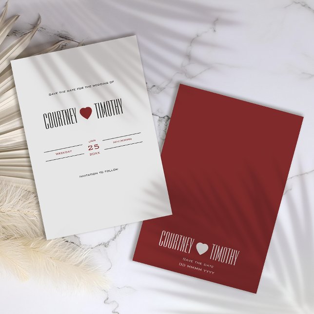 Minimalist Heart Wedding Save The Date (Creator Uploaded)