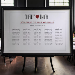 Minimalist Heart Wedding Seating Chart
