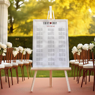 Minimalist Heart Wedding Seating Chart