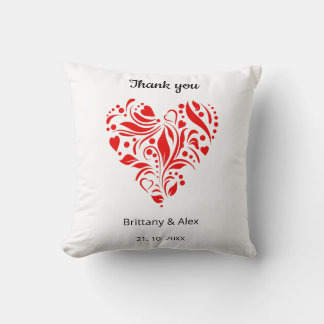 Minimalist Heart Wedding Thank You – Custom Cushion