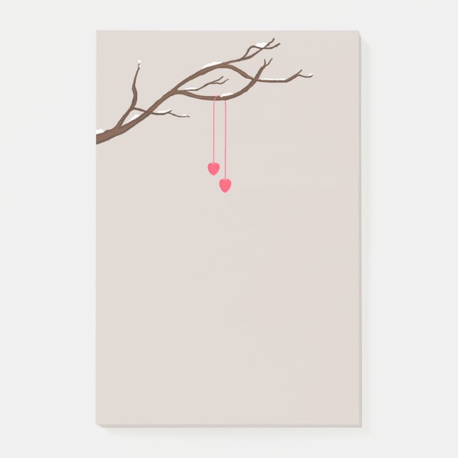 Minimalist Hearts in a Tree Valentine's design Post-it Notes (Front)