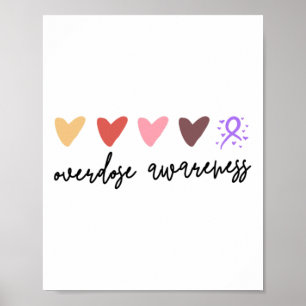 Minimalist Hearts Overdose Awareness 1  Poster