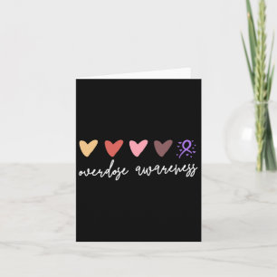 Minimalist Hearts Overdose Awareness Card