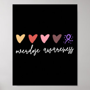 Minimalist Hearts Overdose Awareness  Poster