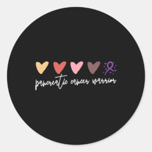 Minimalist Hearts Pancreatic Cancer Warrior Awaren Classic Round Sticker