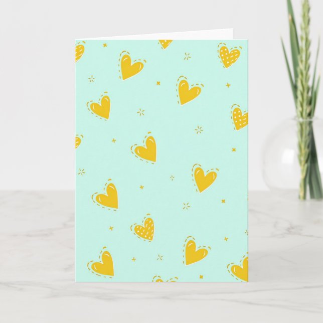 Minimalist Hearts Pattern Card (Front)