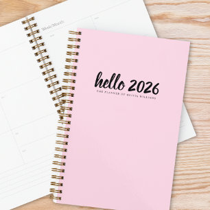 Minimalist Hello 2026 Pink  Planner