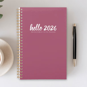 Minimalist Hello 2026 Rose Pink Planner