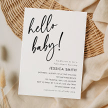 Minimalist Hello Baby Modern Baby Shower