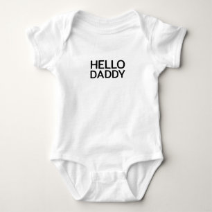 Minimalist HELLO DADDY Baby Bodysuit