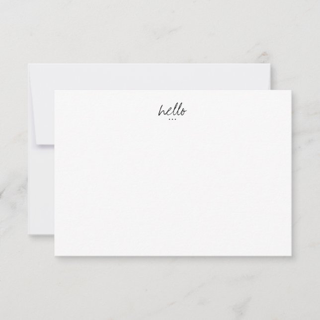 Minimalist Hello Greetings Card (Front)