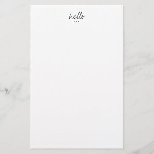 Minimalist Hello Greetings Stationery