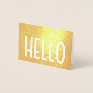 Minimalist Hello Simple Modern Glam Folded Note Foil Card