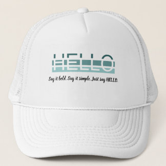 Minimalist "HELLO" Typography Cap – Modern Gradien