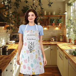 Minimalist Herb Whisperer with pastel abstract  Apron