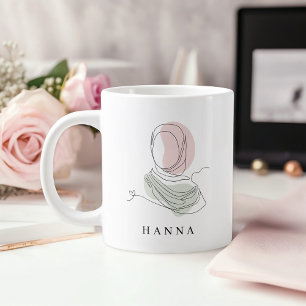 Minimalist Hijab Line Art Jumbo 20oz Mug Modern
