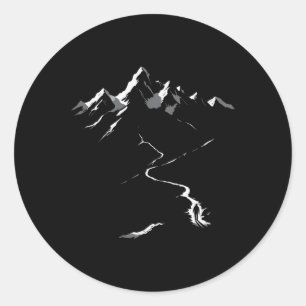 Minimalist Hiking Mountain Climbing Simple Hiker Classic Round Sticker