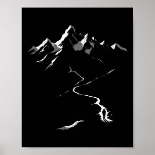Minimalist Hiking Mountain Climbing Simple Hiker Poster